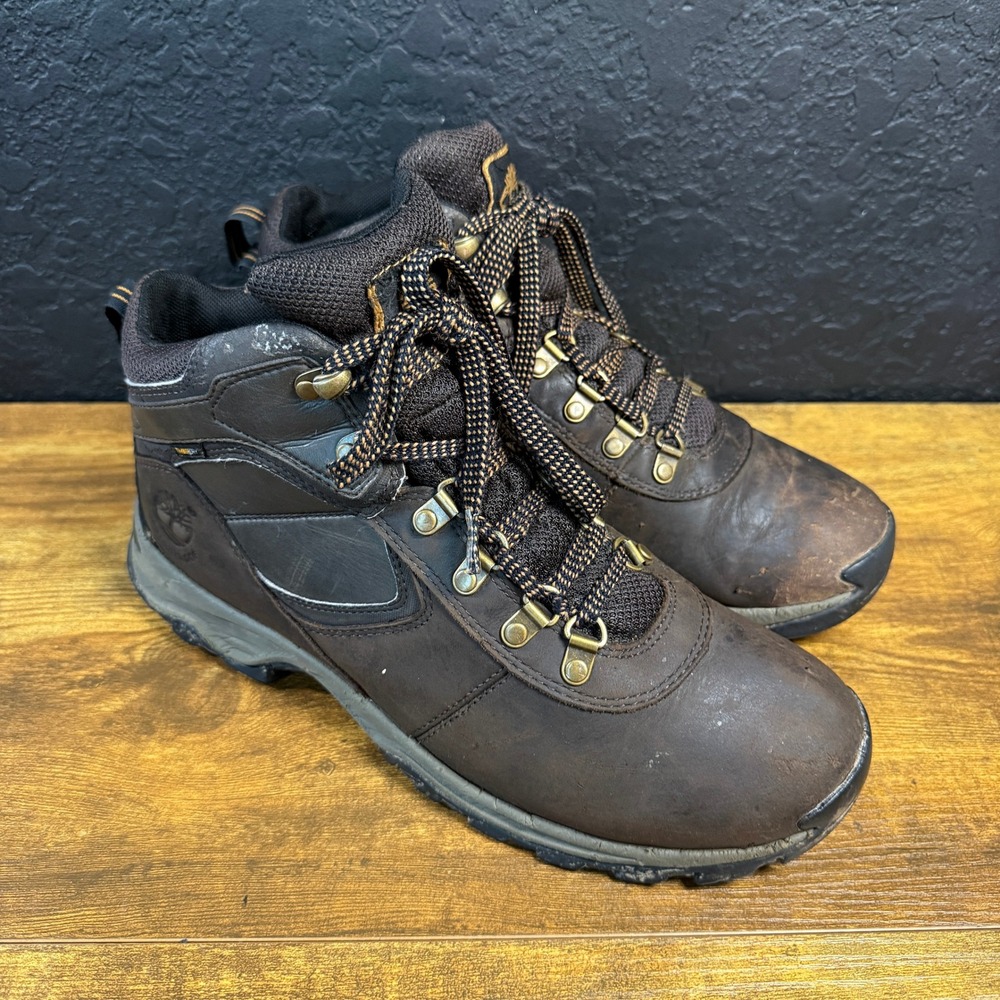 Timberland White Ledge 12122 Brown Leather Waterproof Hiking Boots Mens 9.5